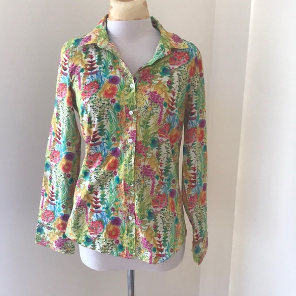 Liberty for J.Crew Tops - Liberty for J.Crew SZ 4,colorful floral button down shirt.